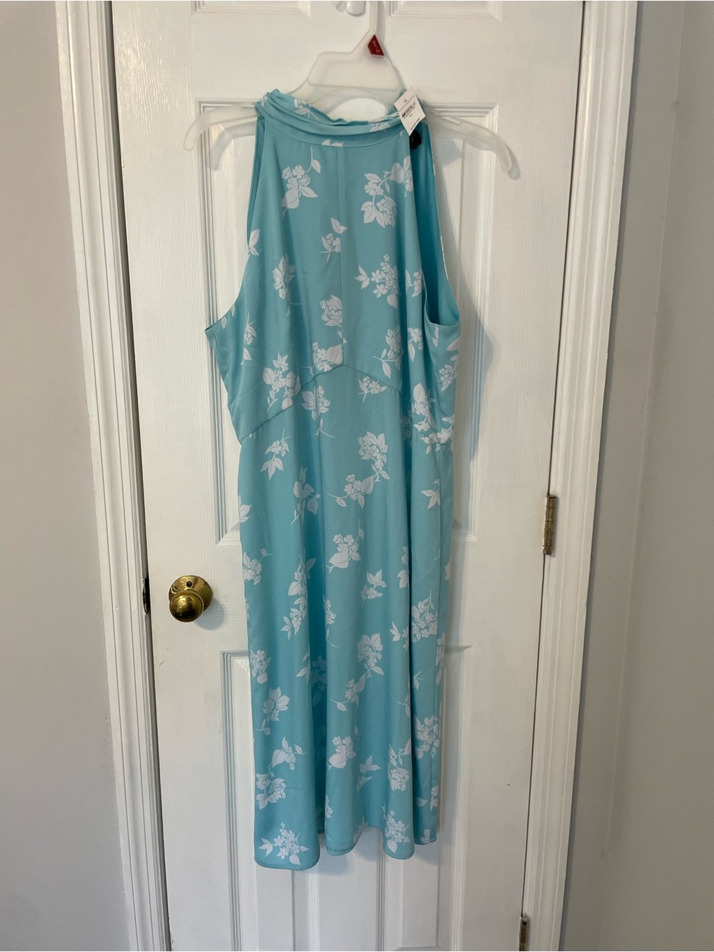 New With Tags Loft Blue High Neck Midi Dress